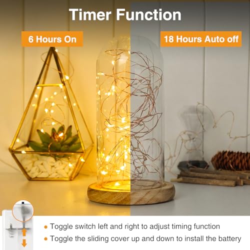Fairy Lights Battery Operated with Timer - 10FT Warm White String Lights - Pack of 4