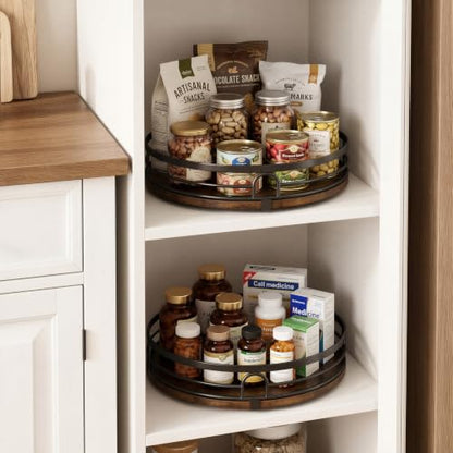 2 Pack 9 Inch and 10 Inch Lazy Susan Turntable Organizer for Kitchen & Table