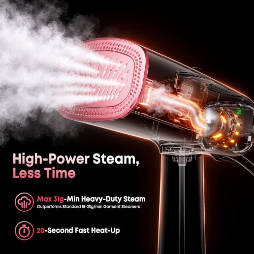 Handheld Garment Steamer with Vacuum Suction 6000Pa 3 Steam & Suction Levels