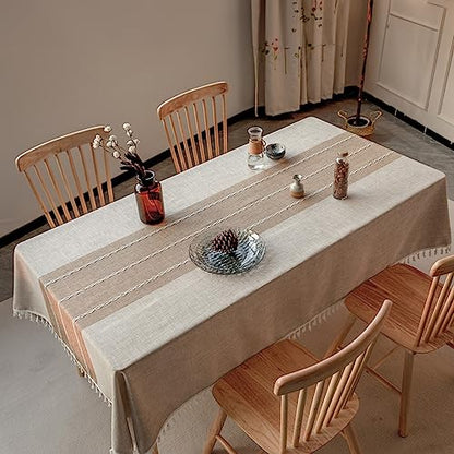 Deep Dream Waterproof Rectangle Tablecloth 55x102 Inches Light Coffee - Rustic Kitchen Dining Decor