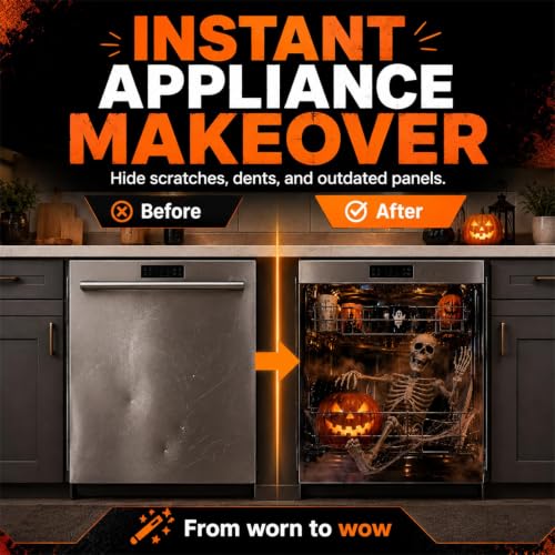 Halloween Dishwasher Magnet Cover - 3D Spooky Kitchen Decor (Variation A)