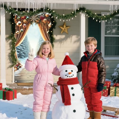 Nuxovilar Snowy Arch Christmas Door Cover Banner 35x71 Inches - Holiday Decor - Variation BB00068