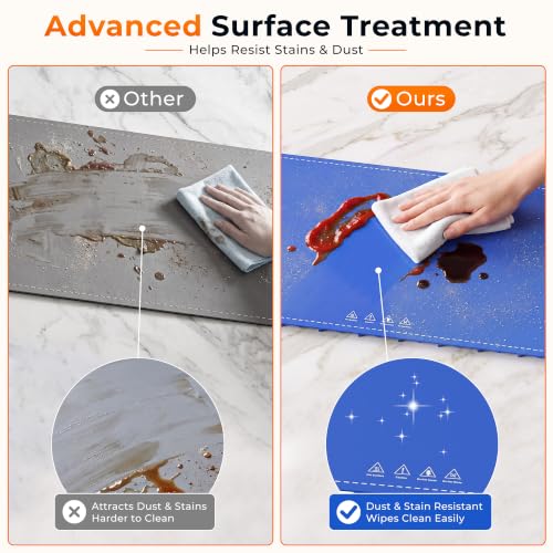 Blue Warming Mat for Food 37x15 Inches with 7 Heat Levels & 8-Hour Timer