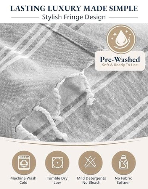 LANE LINEN Beach Towel, Oversized Beach Towel 39"x71", Lightweight Beach Essentials for Women, Large Pool Towel, Absorbent & Quick Dry, Sand Free Beach Towel - Alloy