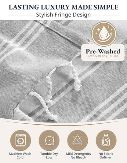 LANE LINEN Beach Towel, Oversized Beach Towel 39"x71", Lightweight Beach Essentials for Women, Large Pool Towel, Absorbent & Quick Dry, Sand Free Beach Towel - Alloy