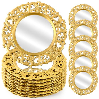Maxdot 24 Gold Mirror Charger Plates 13 Inch Baroque Dinner Decor Set