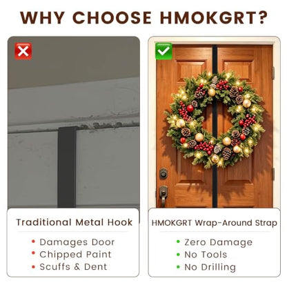 Adjustable Wreath Hanging Hook No Door Damage Black Variation