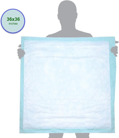 Buddies Extra Large Disposable Chux Pads - Waterproof Overnight Underpad 35.5 x 35.5 Inches for Incontinence