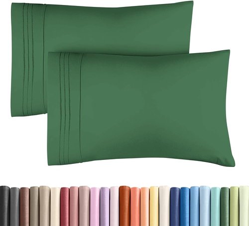 King Standard Pillow Cases by King - Ultra-Soft Hotel Quality - Fade-Free & Wrinkle Resistant - Emerald Green, Set of 2