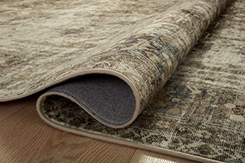 Loloi Magnolia Home by Joanna Gaines Sinclair Collection SIN-01 Pebble/Taupe 2'-3" x 7'-6", .25" Pile Height, Machine Washable, Runner Rug