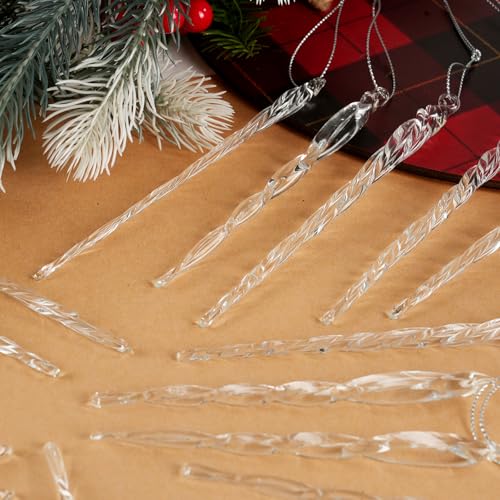 Handmade Clear Glass Icicle Ornaments 100-Piece Set Christmas Tree Decor - Variation of THIS listing
