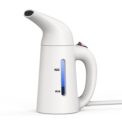 Steamer for Clothes Handheld,Portable Clothes Steamer Remove Wrinkle, 230ml Capacity Garment Steame Ideal for ALL Fabrics, 12 minutes Continuous Steam, One button Design, Easy to Use, mini (White)