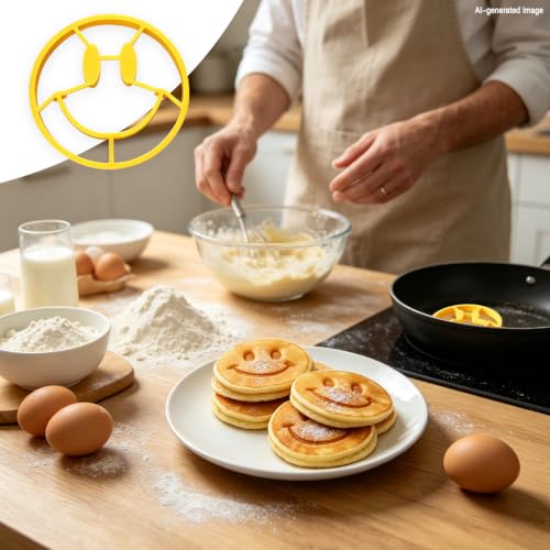 Silicone Egg Mold for Pancakes & Breakfast - Smile Face Ring, 12.5cm