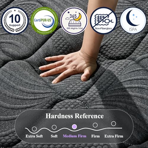 Luxury Hybrid Twin Mattress 12 Inch in a Box with Gel Foam & Support