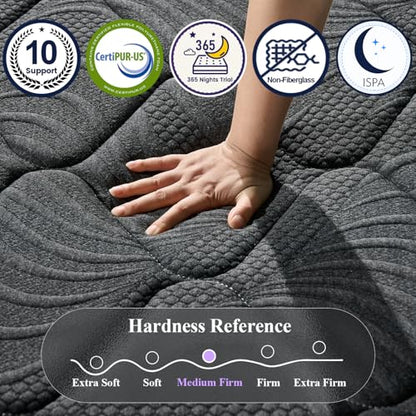 Luxury Hybrid Twin Mattress 12 Inch in a Box with Gel Foam & Support