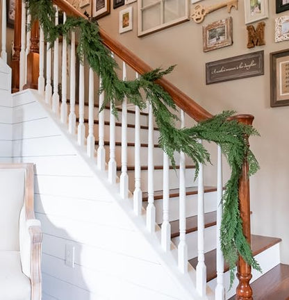9ft Real Touch Cedar Garland Artificial Christmas Decor - Standard Length