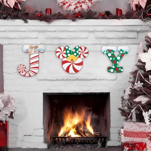 Christmas Joy Door Sign Decorations Wooden Wall Hanging for Holiday Home & Porch