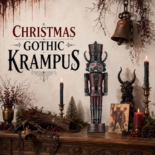 Gothic Krampus Nutcracker Figurine - Dark Holiday Christmas Decor