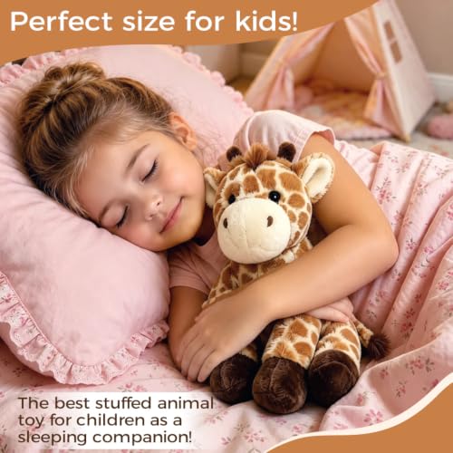 Weighted Giraffe Stuffed Animal Toy, 9 Inch Plush Pillow, 2.1 Lb