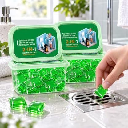 Bio-Enzyme Drain Deodorizer Pods 2pcs - Long-Lasting Fresh Scent for Kitchen & Bathroom Drains