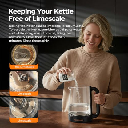 Electric Kettle with Temperature Control 1.8L & Removable Tea Infuser