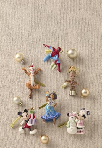 Minnie Mouse 2026 Snowman Ornament - Holiday Decor, Porcelain, Hand-Painted