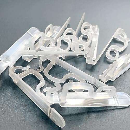 Outdoor Christmas Light Clips - 100 Translucent Gutter Hooks for Holiday String Lights