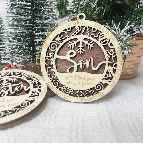 Son Engraved Love You Always Christmas Ornament - Keepsake Gift from Parents