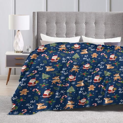 Christmas Santa Claus Throw Blanket Soft Cozy Plush Fleece 60x50 Inches - Holiday Decor