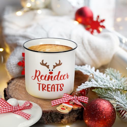 Christmas Reindeer Treats Ceramic Canister for Tiered Tray Decor