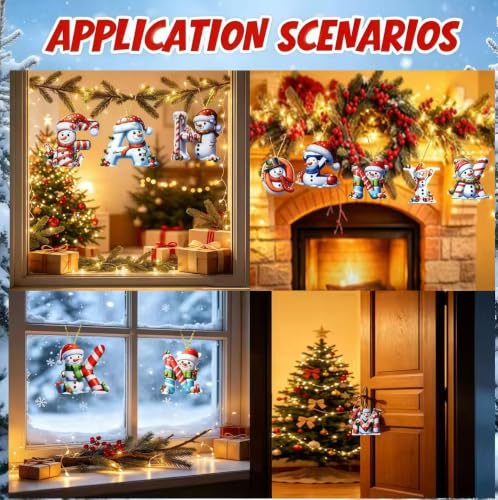 Personalized Christmas Letter Ornaments Snowman L - Holiday Tree Decor