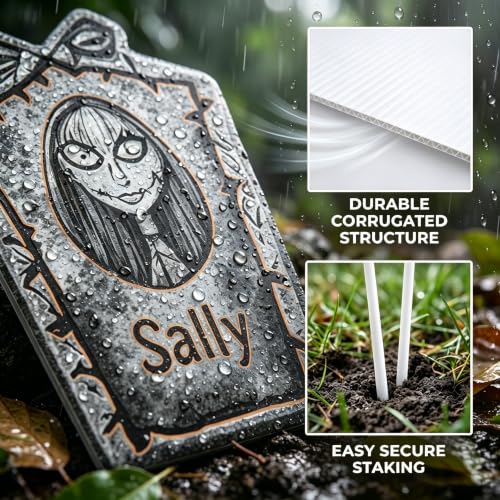Halloween Tombstone Yard Signs Set - Spooky Cemetery Decor, 6 Pieces