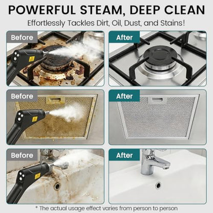 2500W Handheld Steam Cleaner for Home Car Grout - High-Temp Steamer Kit