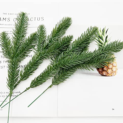 Artificial Pine Branches 100PCS Christmas Evergreen Picks - Green