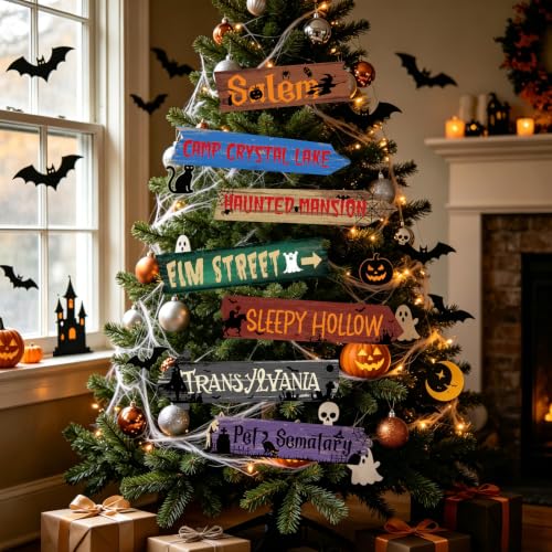 Halloween Directional Arrow Signs Set - Rustic Spooky Yard Decor, 20PCS BCUS-Halloween.Signs-Rustic