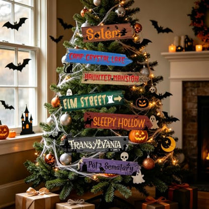 Halloween Directional Arrow Signs Set - Rustic Spooky Yard Decor, 20PCS BCUS-Halloween.Signs-Rustic