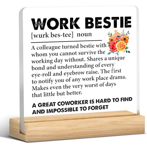 Work Bestie Gifts for Women D12 - Funny Office Desk Sign Keepsake Acrylic