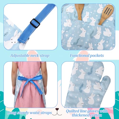 Kids Apron and Chef Hat Set - Rabbit Variation, Play Kitchen Accessories