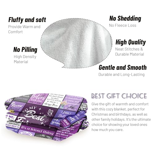 Best Friend Blanket Gifts for Women - Cozy Friendship Gift 50x60in