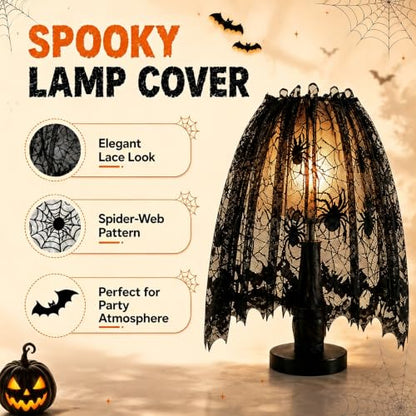Halloween Indoor Decorations Set with Webs, Bat Stickers & Table Runners