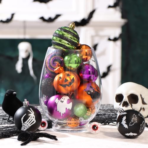 Halloween Shatterproof Christmas Ornaments Set 2.36 Inch - 100 Pieces
