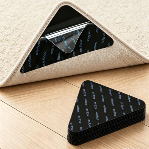 Triangular Rug Grippers for Hardwood Tile Floors - 16 Pcs - Medium