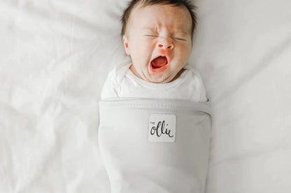 The Ollie Swaddle - Helps to Reduce The Moro (Startle) Reflex - Made from a Custom Designed Moisture-Wicking Material (Stone)