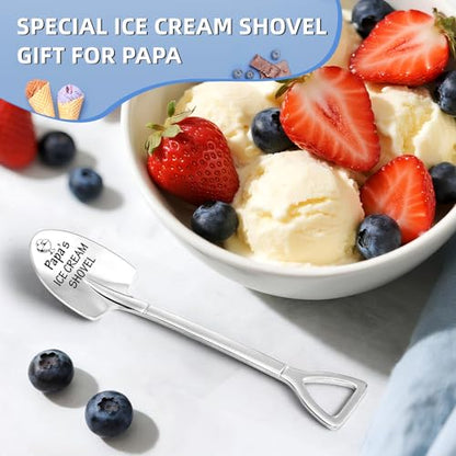 Papa's Ice Cream Shovel Gift from Daughter Son Husband Funny Engraved Kitchen Tool