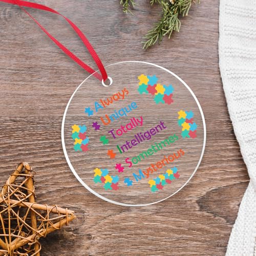 Autism Awareness Hanging Ornament Gift for Kids, Women, Men - Christmas, Holiday Decor