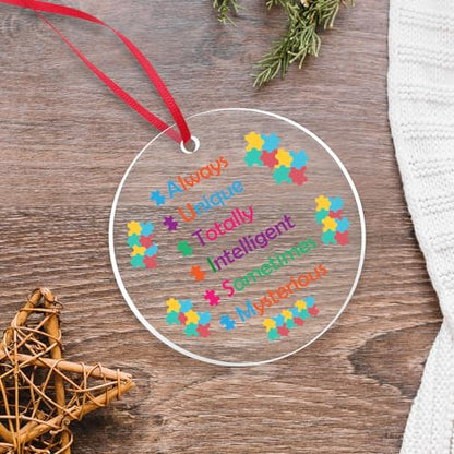 Autism Awareness Hanging Ornament Gift for Kids, Women, Men - Christmas, Holiday Decor