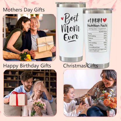 White 20oz Stainless Steel Insulated Coffee Mug Tumbler with Lid - Personalized Mother's Day Gift