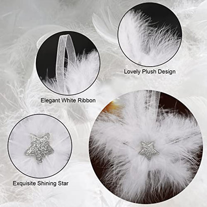 Angel Feather Hanging Decor Set - White Craft Feathers for Christmas & Weddings