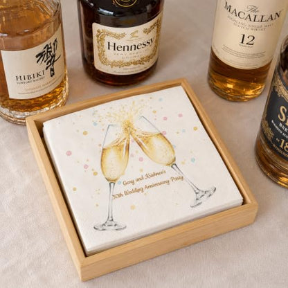 Personalized Cocktail Napkins - Custom Logo & Text Bulk Pack for Party Wedding