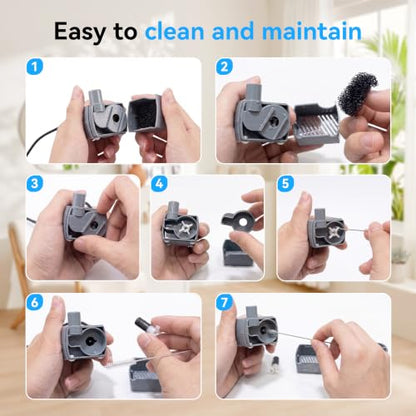 Pet Water Fountain Replacement Pump 5V DC with Sponge, Quiet & Waterproof